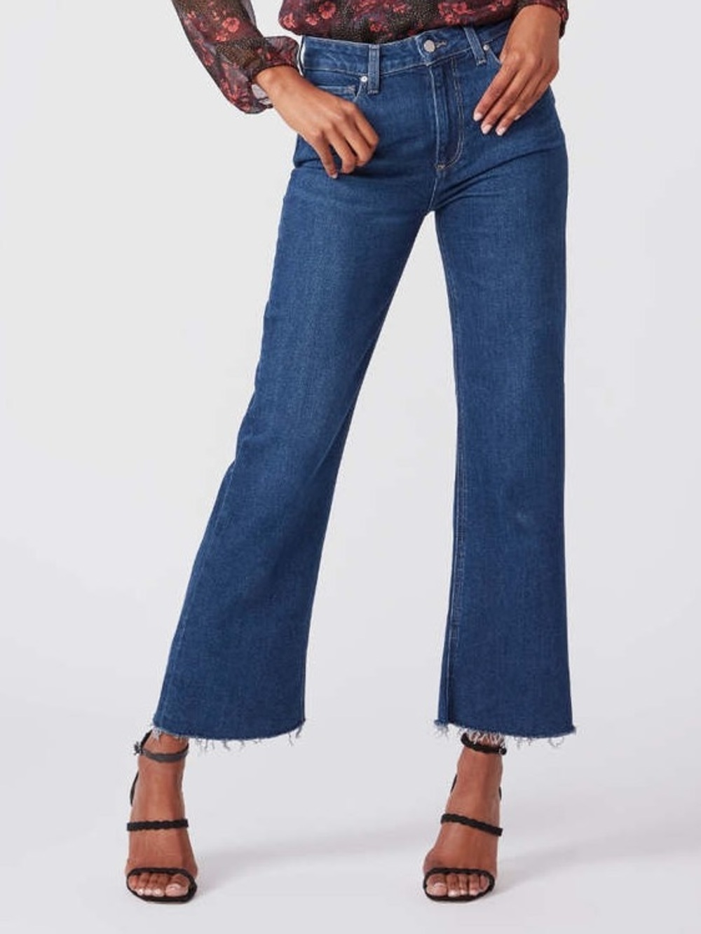 PAIGE Leenah Ankle Raw Hem Denim Jeans in Gracie Lou